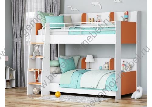 Двухъярусная кровать Соня 5 Белый/Оранжевый