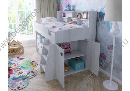Кровать-чердак Малыш 5 с выкатным столом