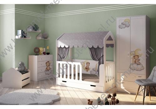 Детская мебель Мишка с кроватью Домик Сказка ДС-1