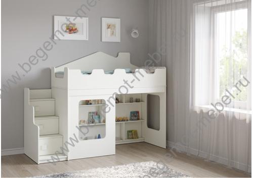 Кровать-домик в белом цвете Легенда 43.3.1
