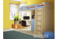 Детская мебель Фанки-1 ЛАЙТ  (дуб кремона /голубой) - кровать чердак для детей, сп.м.200*80
