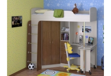 Кровать чердак Теремок-1 - детская кровать с выдвижным столом. Выбираем цвет!