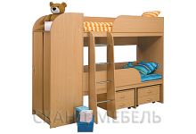 Мебель для двоих детей Приют-2. Полный комплект со шкафом и 2 тумбами. Цвет: бук/бук