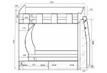 Схема и размеры детской кровати Фанки Кидз 5