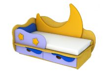 Кровать для детей Месяц 3+бортик листок Лунная Сказка