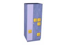Шкаф 2-х дверный Терем М6 расцв 1 - серия детской мебели Сказка Лунная