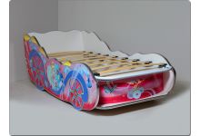Детская кровать-машина для девочек Принцесса Люкс с ортопедической решеткой