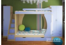 Готовая комната для детей Фанки Кидз 2 с модулями для хранения: шкаф, пенал и тумба-лестница