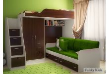 детская мебель Фанки Кидз 4 с подушками и нижней кроватью 