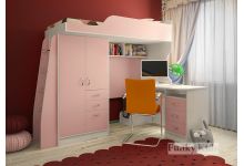 Детская мебель Фанки Кидз-4 корпус сосна лоредо фасад розовый