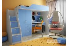 Детская мебель Фанки Кидз-4 корпус сосна лоредо фасад голубой