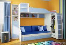 кровать-чердак с диванными подушками Фанки Кидз 12 