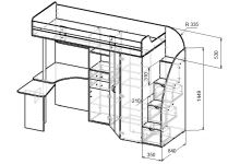 Схема наполнения шкафа кровати Фанки Кидз 1 Гранд