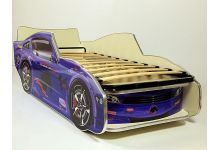 Кровать машина Молния Мустанг синяя с ортопедической решетко 150х70 и 170х70см.