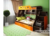 Детская двухъярусная кровать Фанки 16 венге оранж