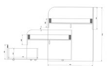 Схема двухъярусная кровать Фанки Кидз 8 с боку