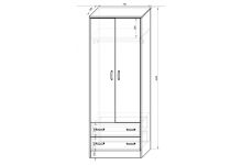 шкаф двухдверный Фанки Кидз - схема и размеры 