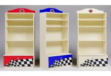 Стеллаж пенал для книг с открытыми секциями и выдвижным ящиклм