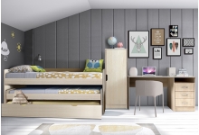 Кровать Фанки Кидз 8 для троих детей + пенал + письменный стол 
