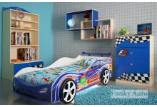 Детская кровать машина Турбо Кар Оптима и мебель Фанки Авто