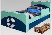 Мягкая кровать Капитан для двоих детей 
