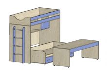 Схематичное расположение модулей Фанки Кидз-22стол 13/58СВ + кровать 13/53СВ