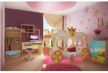 Детская мебель Русалочка Фанки Бэби + детская кровать Карета Золушка с подсветкой 