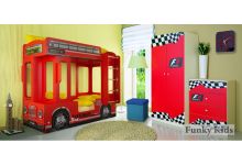 Кровать-автобус Лондон для детей и мебель Фанки Авто