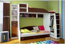 Мебель для детских комнат - двухъярусная кровать Фанки Кидз 12