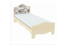 Кровать односпальная для детских комнат с накладками тканевыми 