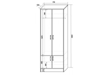 Двухдверный шкаф Фанки Кидз - размеры и схема 