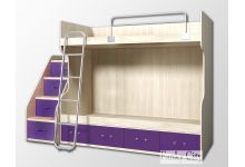 двухярусная кровать для детских комнат Фанки Сити, кровать с двумя чрусами, расширенное спальноеместо, ортопедическая кровать для детей, итальянская мебель