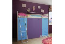 шкаф модуль низкий для детей в детскую комнату под чердак