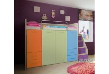 кровать чердак для детской комнаты Фанки Сити элитная итальянская мебель для детей разных возрастов Фанки Элит