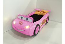 Кровать-машина для девочек Молния Маккуин в розовом цвете
