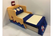 Мягкий раскладной диван Кораблик с ящиком для белья 