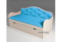 кровать низкая Ажур голубой цвет