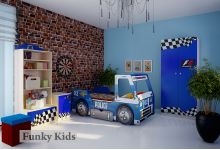 Готовая комната Фанки Авто для детей и кровать-машина Полиция