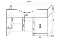 кровать-чердак Винни Пух для детей - схема и размеры