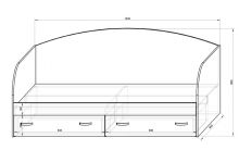 Кровать нижняя с ящиками ФКК 13/7 - схема с размерами
