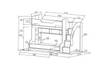 схема с размерами двухъярусной кровати Фанки Тревел ФТР-21