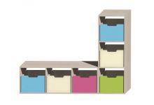 стеллаж комбинированный с ящиками для хранения Фанки Кидз