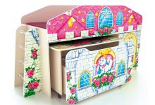 Кровать-чердак Замок Принцессы с ящиком и столом 