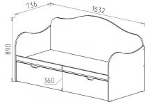 Схема кровати с ящиком арт.40021МС 