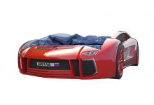 Детская кровать в виде машины Ламборджини красный цвет 