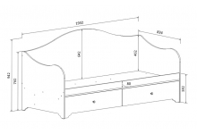 Кровать односпальная Ноктюрн - размеры и схема 