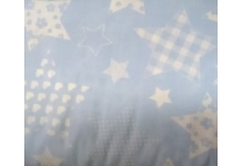 Образец ткани голубой с  белыми звездами арт. 02