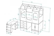 Схема с размерами кровати чердака ДС-14 