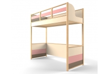 Кровать-чердак Розовая