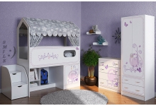 Готовая комната:  Кровать-домик и мебель Лилак